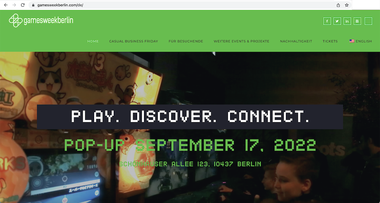 Screenshot Webseite games week berlin.