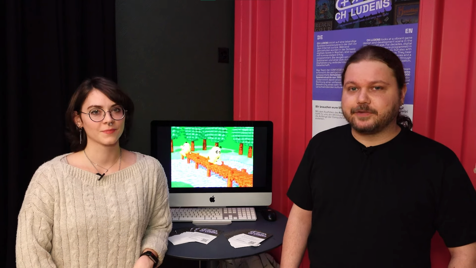 Im Bild (von links): Larissa Wild, David Krummenacher. Vintage Computing Festival 2024.